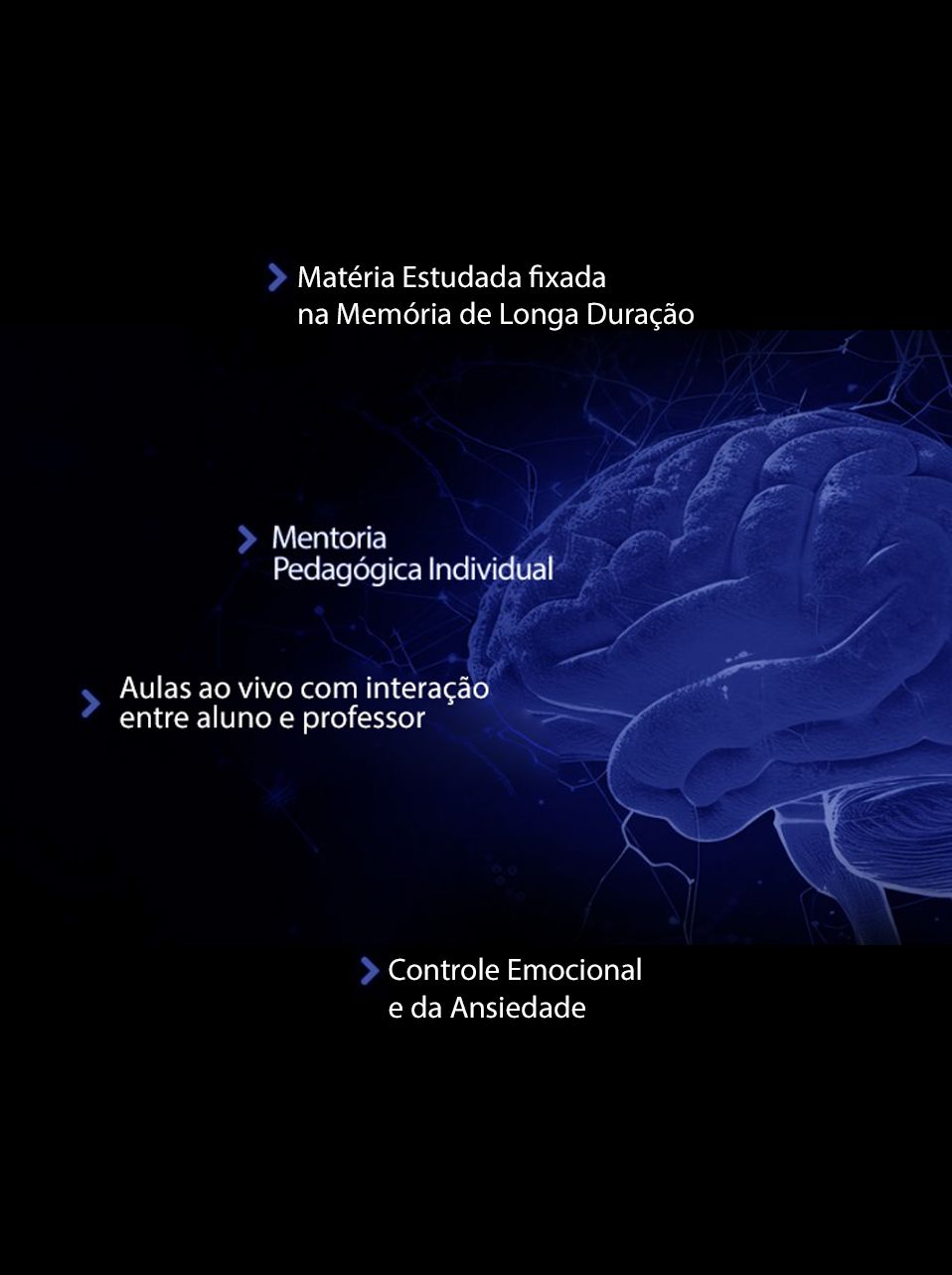 Mentoria
Pedagógica Individual, Matéria Estudada fixada na Memória de Longa Duração, Controle Emocional e da Ansiedade